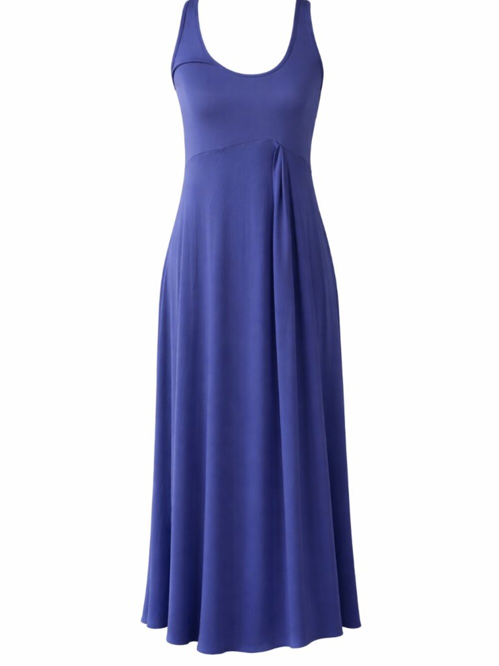 Anthropologie Gemini Twofer Dress | SP | Navy Midi Silk-Like Skirt Tank Style